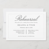 Invitation Dîner de répétition classique simple Élégance Mari (Devant)