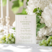 Invitation Dîner de répétition classique vert et beige