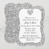 Invitation Dîner de répétition Coeur de Parties scintillant d (Devant / Derrière)