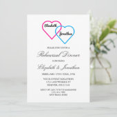 Invitation Dîner de répétition Coeurs enmêlés (Debout devant)