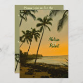 Invitation Dîner de répétition Conception de palmiers (Devant / Derrière)