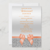 Invitation Dîner de répétition Cora Bow romantique, paillette (Devant)