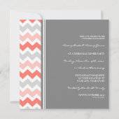 Invitation Dîner de répétition Coral Grey Chevron (Dos)