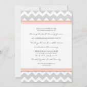 Invitation Dîner de répétition Coral Grey Chevron (Dos)