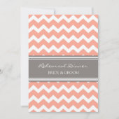 Invitation Dîner de répétition Coral Grey Chevron (Devant)