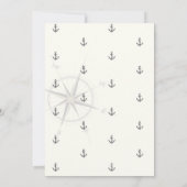 Invitation Dîner de répétition corde nautique ancre bleu mari (Dos)