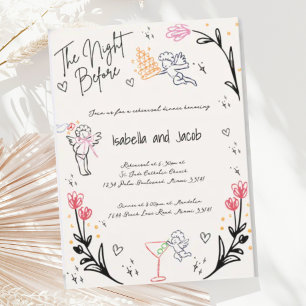 Invitation Dîner De Répétition Croustillant Tiré À La Main