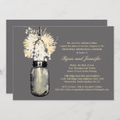 Invitation Dîner de répétition - Daisers Fleurs sauvages et M (Devant / Derrière)