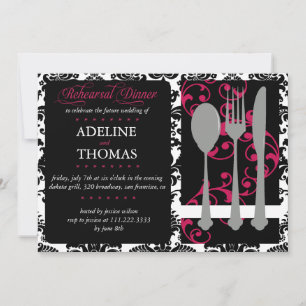 Invitation Dîner de répétition Damas :Invitation