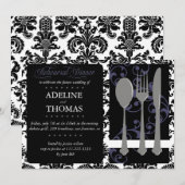 Invitation Dîner de répétition Damas :Invitation (Devant / Derrière)