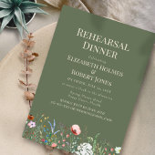 Invitation Dîner de répétition dans une prairie de fleurs sau