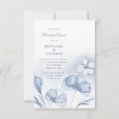 Invitation Dîner de répétition d'aquarelle bleu-bleu foncé (Devant)