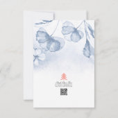 Invitation Dîner de répétition d'aquarelle bleu-bleu foncé (Dos)