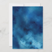 Invitation Dîner de répétition d'aquarelle bleu et or Invitat (Dos)