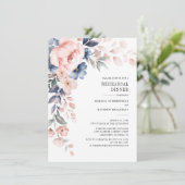 Invitation Dîner de répétition d'aquarelle bleu rose pâle (Debout devant)