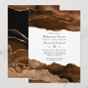 Invitation Dîner de répétition d'aquarelle d'agate Desert Gol