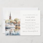 Invitation Dîner de répétition d'aquarelle d'Annapolis Maryla (Devant)