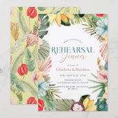 Invitation Dîner de répétition d'aquarelle de fruits tropicau (Devant / Derrière)