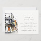 Invitation Dîner de répétition d'aquarelle de la Nouvelle-Orl (Devant)