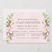 Invitation Dîner de répétition d'aquarelle des fleurs d'arbre (Devant)