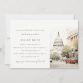 Invitation Dîner de répétition d'aquarelle minimal Washington (Devant)