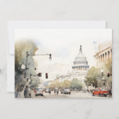 Invitation Dîner de répétition d'aquarelle minimal Washington (Dos)