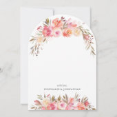 Invitation Dîner de répétition d'aquarelle rose élégant (Dos)