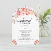 Invitation Dîner de répétition d'aquarelle rose élégant (Debout devant)