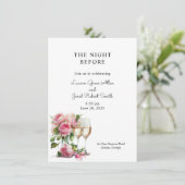 Invitation Dîner de répétition d'aquarelle rose Peony (Debout devant)