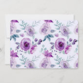 Invitation Dîner de répétition d'aquarelle violette (Dos)