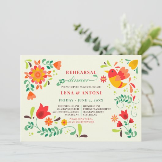 Invitation Dîner de répétition d'art populaire (Debout devant)