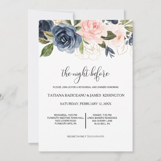 Invitation Dîner de répétition d'automne (Devant)