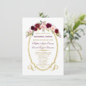 Invitation Dîner de répétition d'automne Chic Burgundy Marsal (Debout devant)