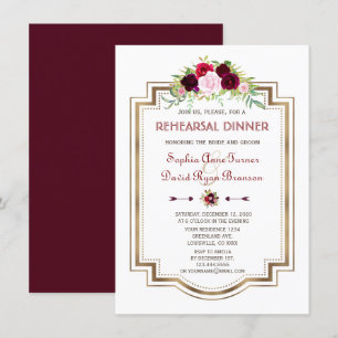 Invitation Dîner de répétition d'automne de la florale de Mar