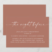 Invitation Dîner de répétition d'automne en argile bouillie. (Devant / Derrière)