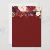 Invitation dîner de répétition d'automne floral bordeaux invi (Dos)