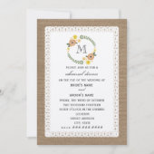 Invitation Dîner de répétition d'automne inspiré par Burlap & (Devant)