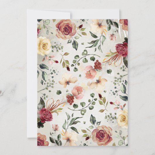 Invitation Dîner de répétition d'automne Rustic Bloom (Dos)