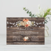 Invitation Dîner de répétition d'automne rustique Citrouille (Debout devant)