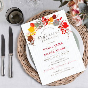 Invitation Dîner de répétition de baies sucrées florales fran