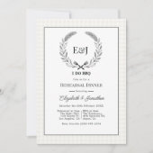 Invitation Dîner de répétition de BBQ Rustique Monogramme I D (Devant)