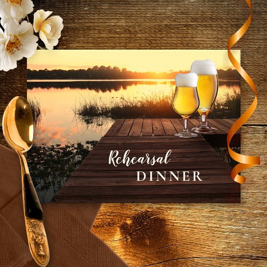Invitation Dîner de répétition de bière Golden Sunset Invitat