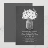 Invitation dîner de répétition de bocal de mason rustique (Devant / Derrière)