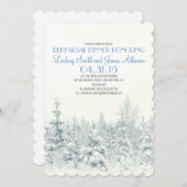 Invitation Dîner de répétition de bois d'hiver blanc invitati (Devant / Derrière)