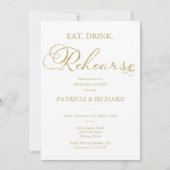 Invitation Dîner de répétition de boisson Gold Foil (Devant)