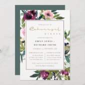 INVITATION DÎNER DE RÉPÉTITION DE BUNCH FLORAL BURGUNDY (Devant / Derrière)