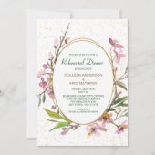 Invitation Dîner de répétition de cadre doré en fleurs de cer (Devant)