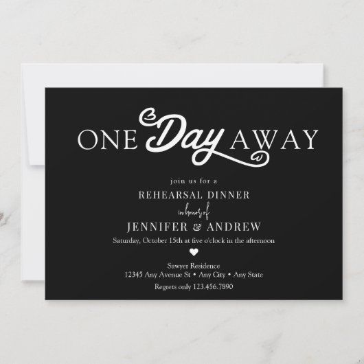 Invitation Dîner de répétition de calligraphie (Devant)