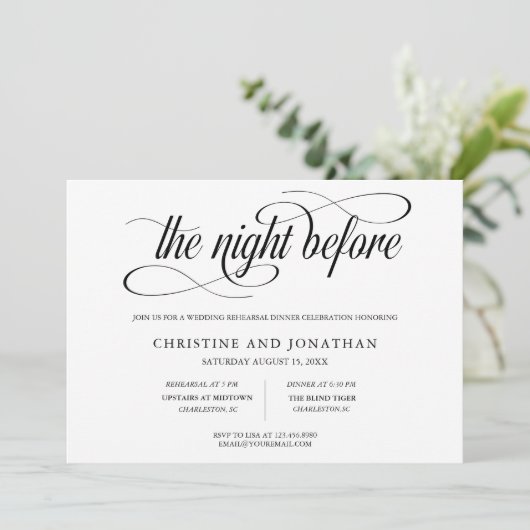 Invitation Dîner de répétition de calligraphie (Debout devant)