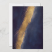 Invitation Dîner De Répétition De Calligraphie Bleue Et Or De (Dos)